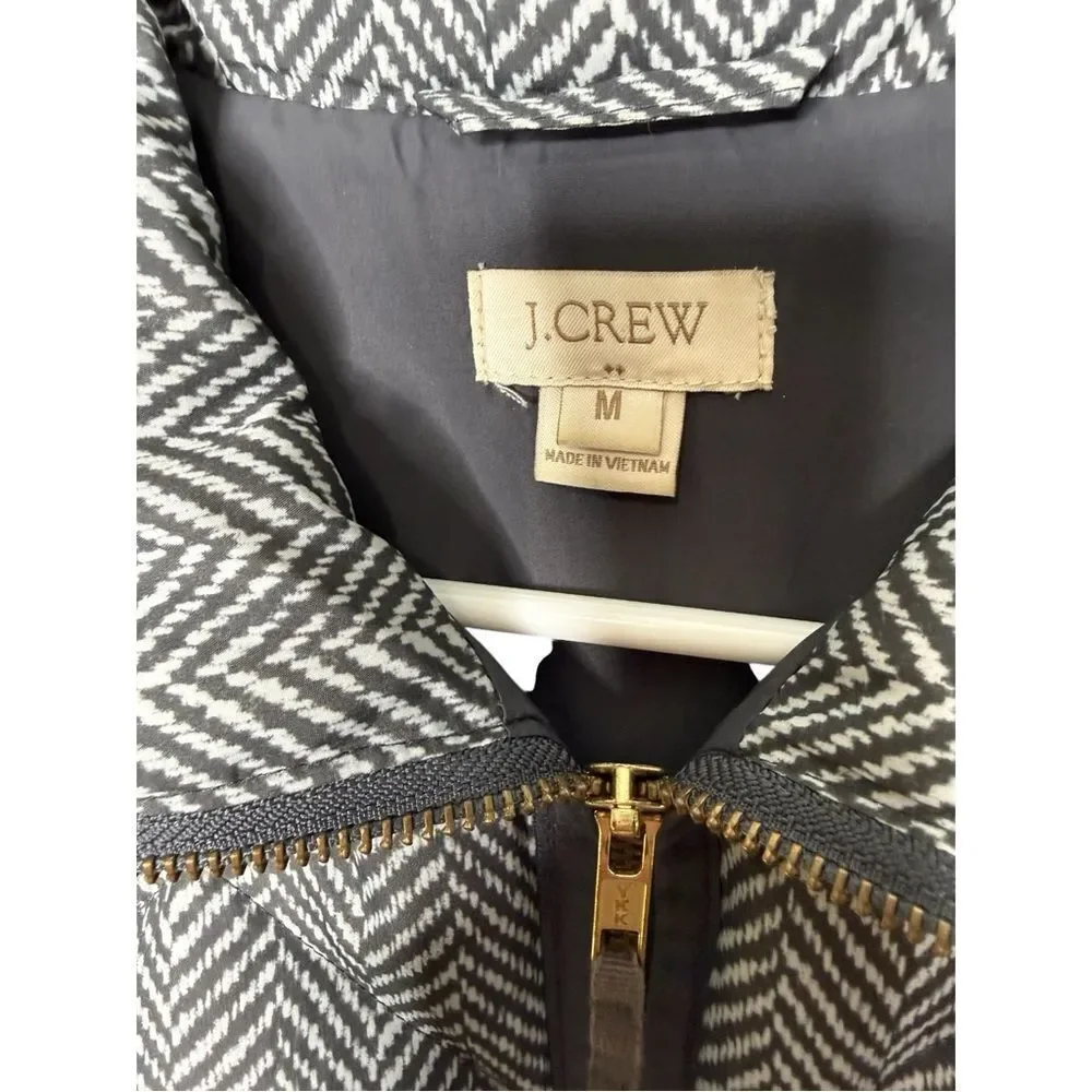 J. Crew Herringbone Excursion Quilted Down Vest Medium